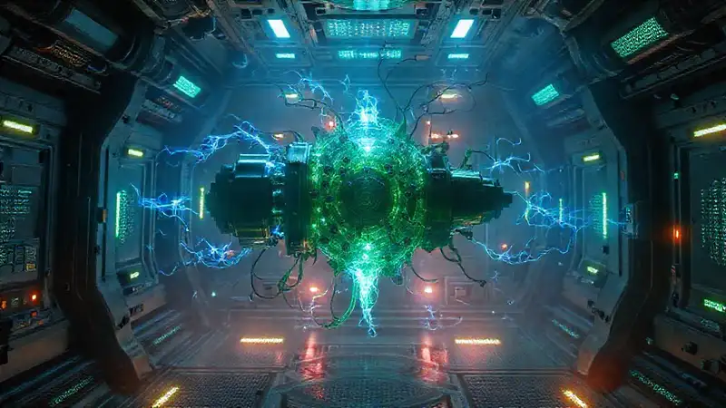 Objeto energético misterioso en contención segura