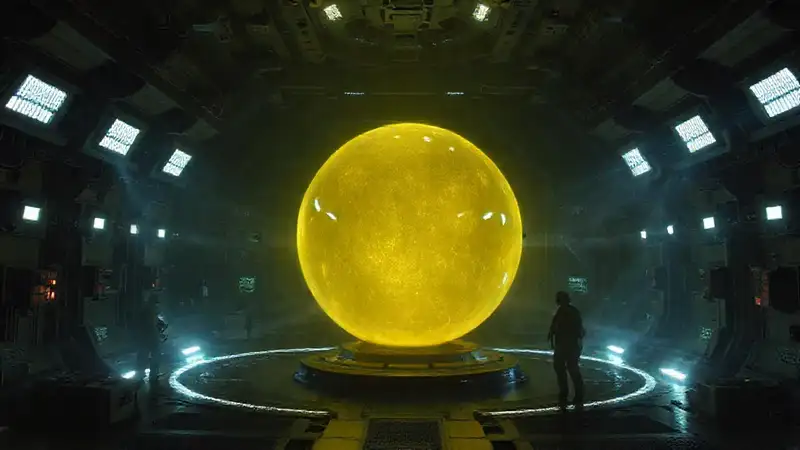 Esfera luminosa en recámara protegida y segura