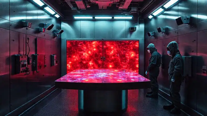 Superficie luminosa en sala de alta seguridad