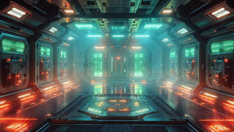 Cámara futurista con energía y seguridad científica
