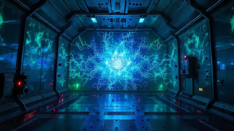 Entidad energética misteriosa en cámara de contención