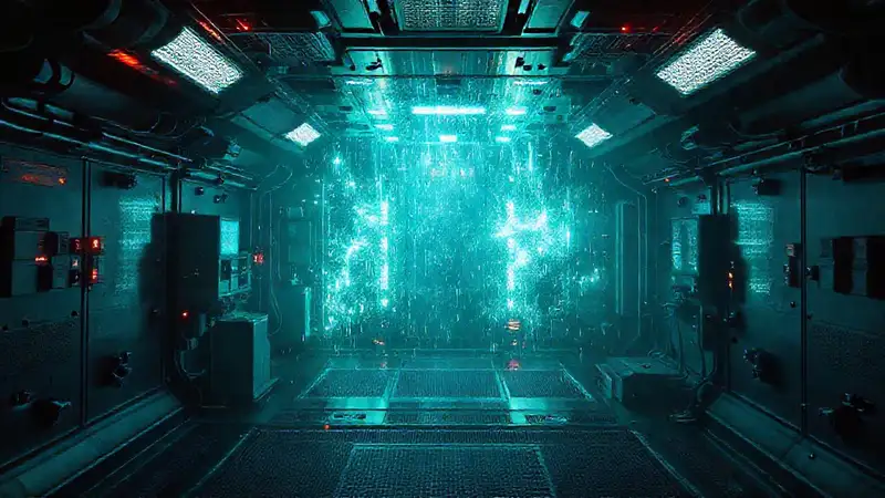 Campo de distorsión futurista y misterioso