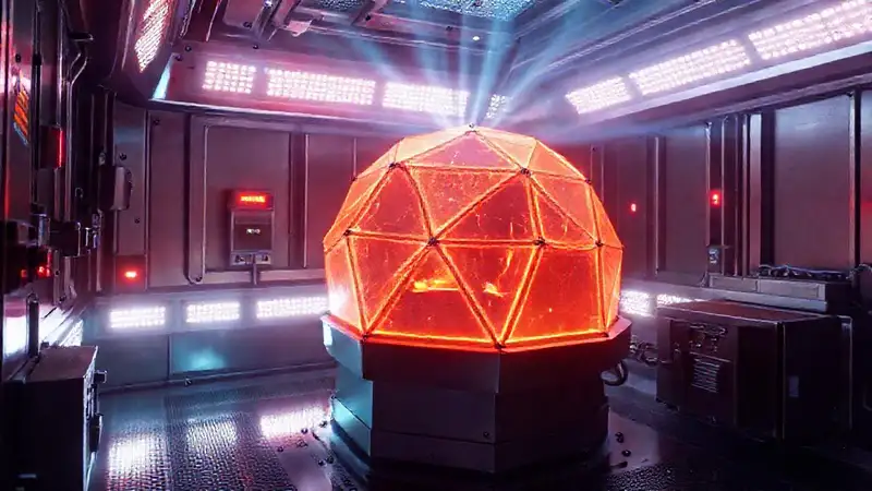 Estructura geométrica luminosa y segura
