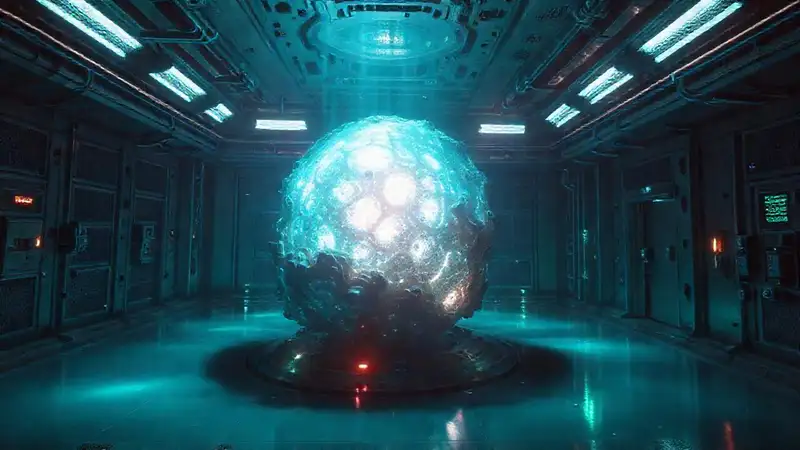 Esfera luminosa secreta en cámara de seguridad