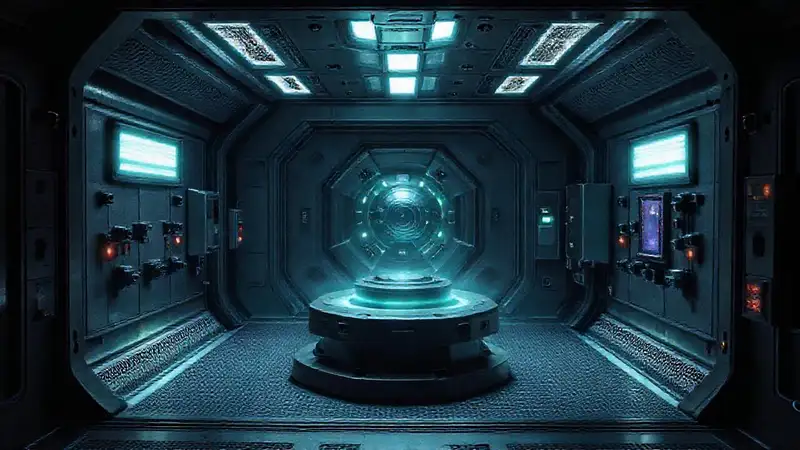 Sala segura con energía y objeto misterioso