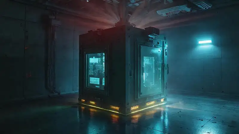 Estructura misteriosa con radiación y seguridad