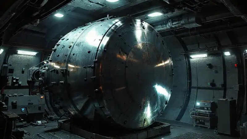 Estructura metálica misteriosa en instalación segura
