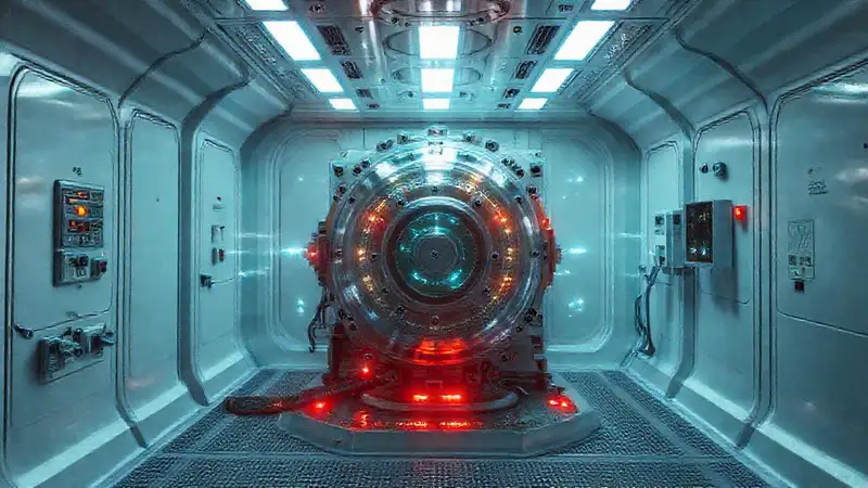 Habitación segura con dispositivo y energía misteriosa