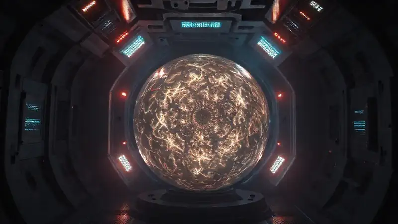 Objeto fractal en cámara de alta seguridad