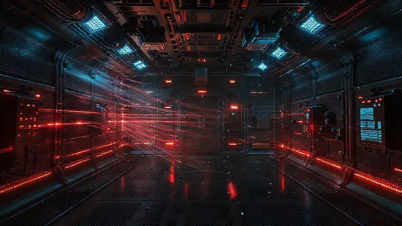 Cámara futurista con energía y control seguro
