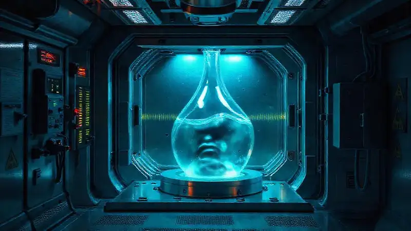 Sala de contención segura y tecnológica, misteriosa