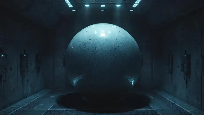 Esfera gris misteriosa en cámara de seguridad