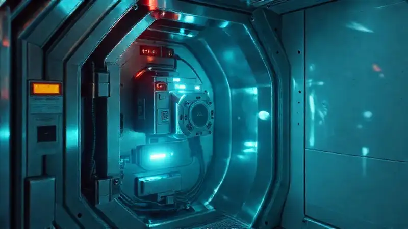 Cámara futurista segura con tecnología avanzada y peligrosa