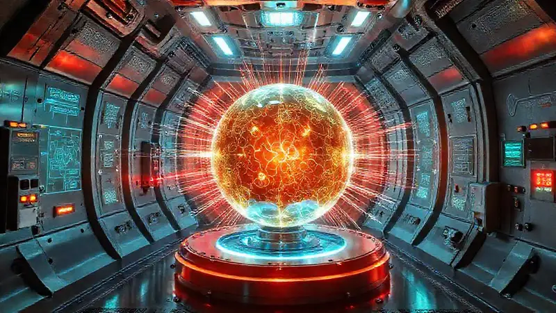 Esfera de energía en entorno futurista y tecnológico