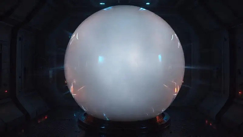 Esfera luminosa en cámara de alta tecnología