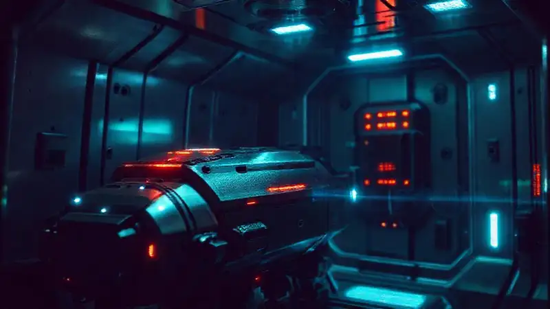 Dispositivo futurista de alta tecnología misterioso