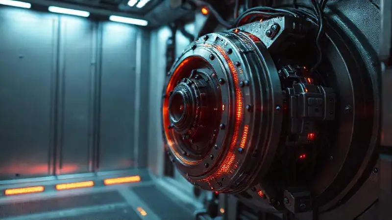 Dispositivo futurista con energía y misterio