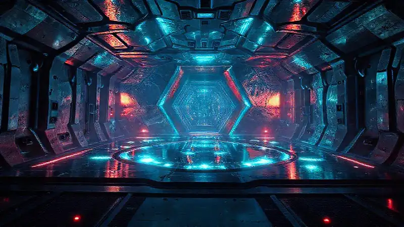 Estructura geométrica misteriosa y futurista