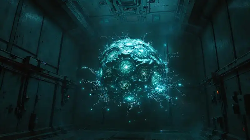 Estructura misteriosa con energía fluctuante y seguridad