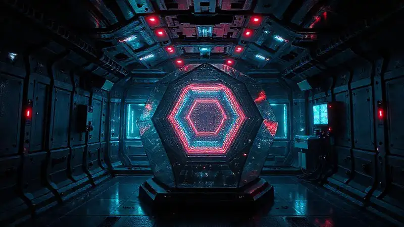 Estructura futurista secreta con distorsiones electromagnéticas