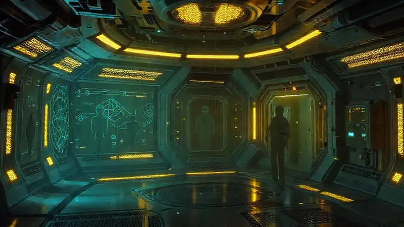 Sala de contención futurista y segura