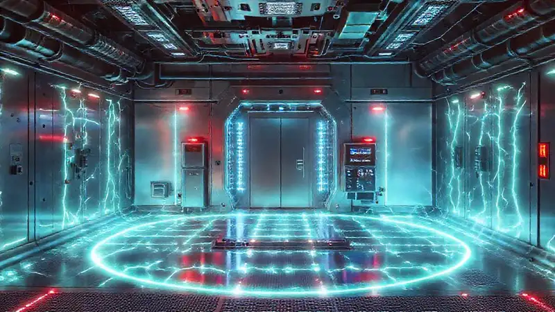 Cámara de contención futurista y segura