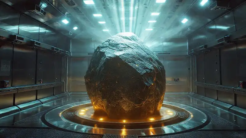 Estructura misteriosa y luminiscente en ambiente seguro