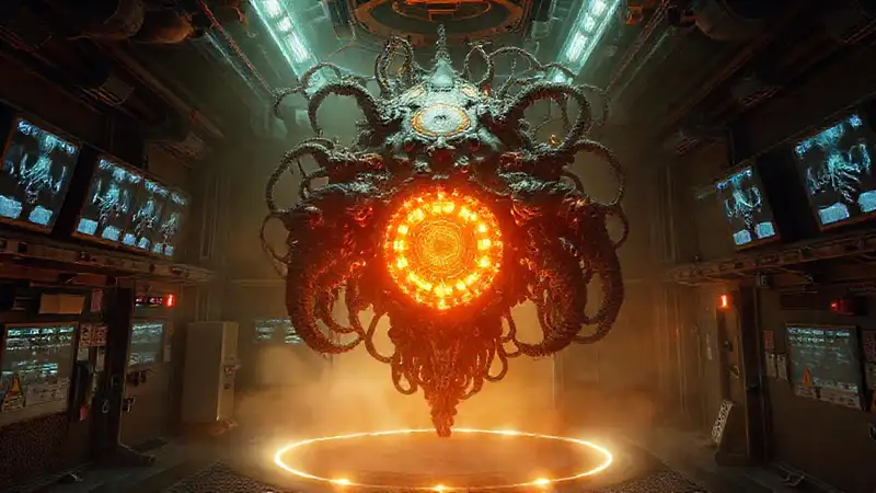 Estructura misteriosa con energía y seguridad avanzada