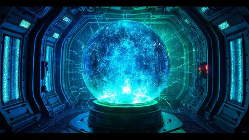 Esfera luminosa y peligrosa en cámara de seguridad