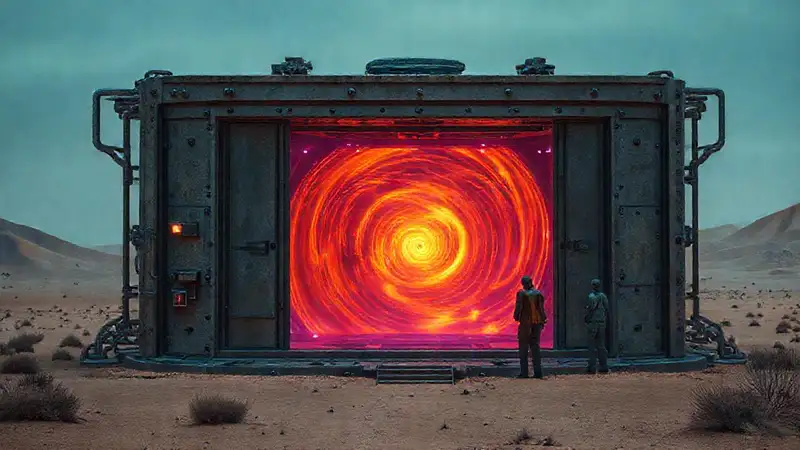 Contención metalizada en desierto con energía misteriosa
