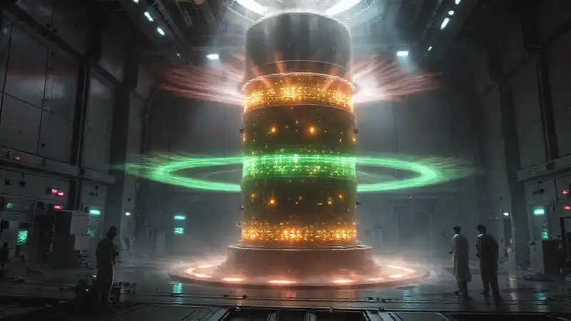 Estructura futurista con energía y seguridad avanzada