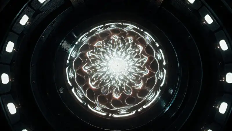 Patrón fractal misterioso en cámara de contención