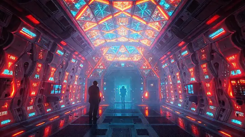 Patrón holográfico en cámara de energía