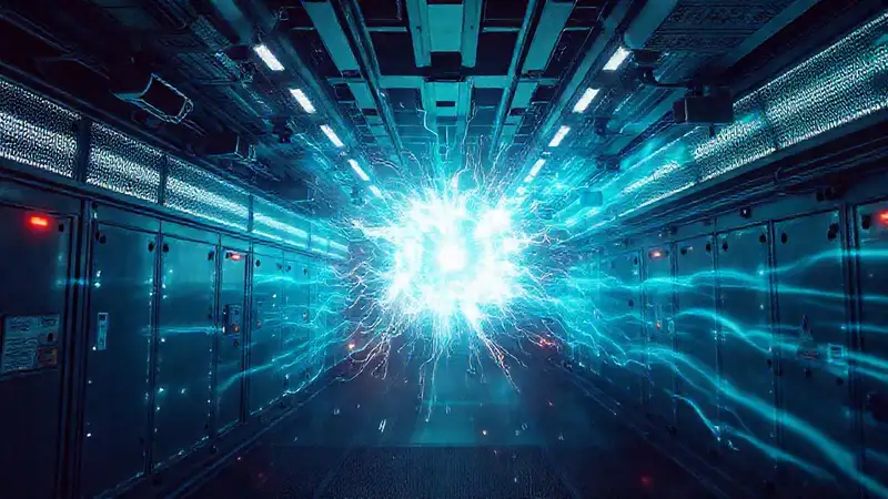Campo energético en entorno de alta tecnología