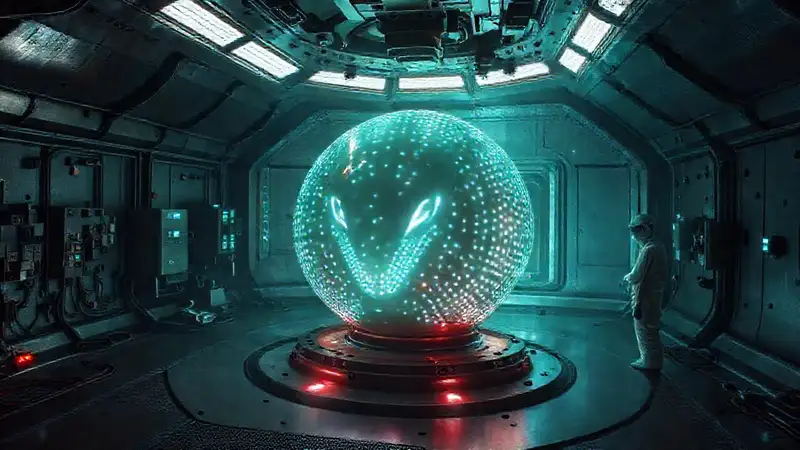 Dispositivo alienígena en cámara de contención