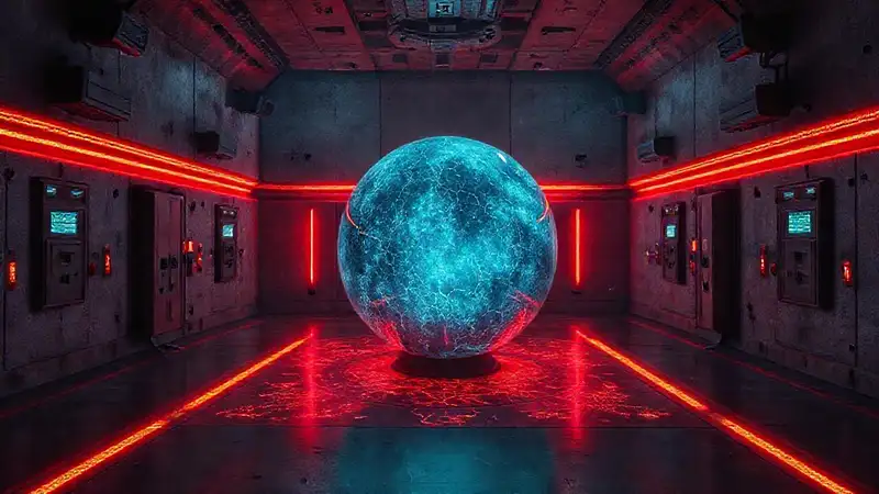 Esfera luminosa en cámara de alta seguridad