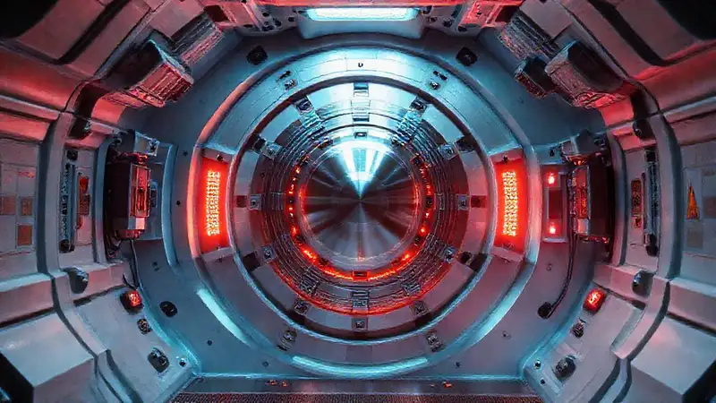 Cámara de contención futurista con efectos psicológicos