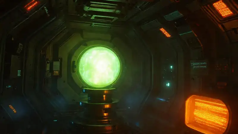 Esfera luminosa en cámara de alta tecnología