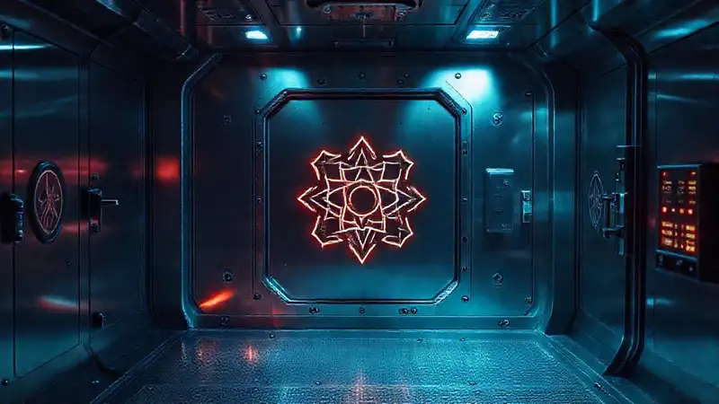 Cámera de contención futurista y enigmática