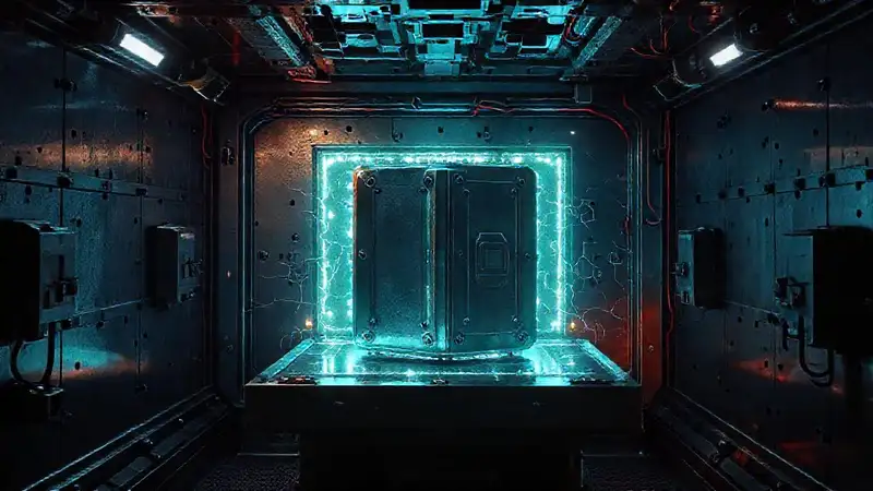 Cámara de contención metálica y energía luminosa