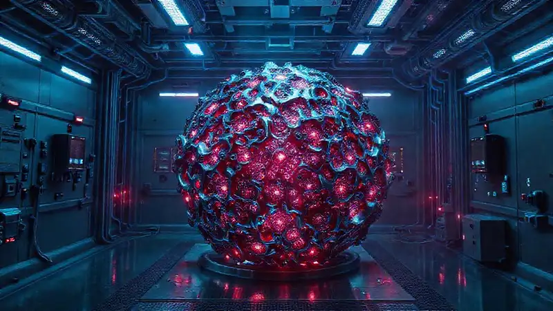 Estructura metálica misteriosa con energía y control
