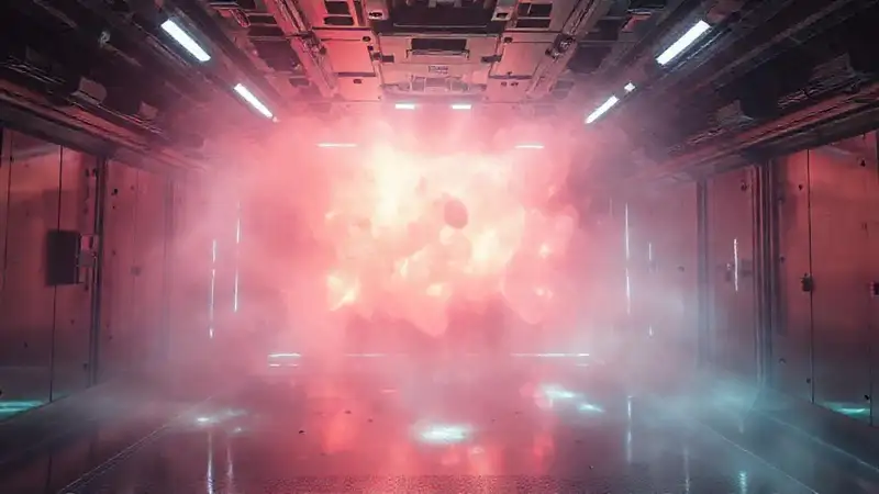 Campo de energía misteriosa en entorno futurista