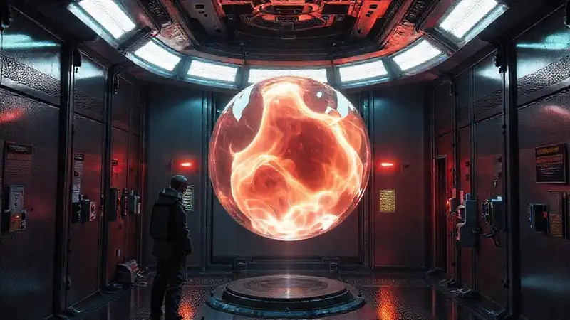 Objeto de energía misteriosa en laboratorio avanzado
