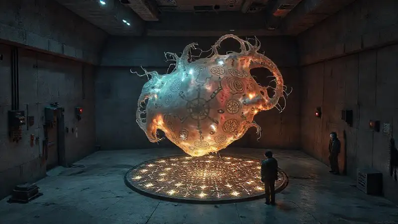 Estructura misteriosa con energía y vigilancia constante