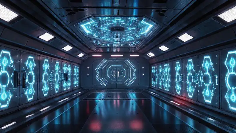 Instalación futurista de contención con energía