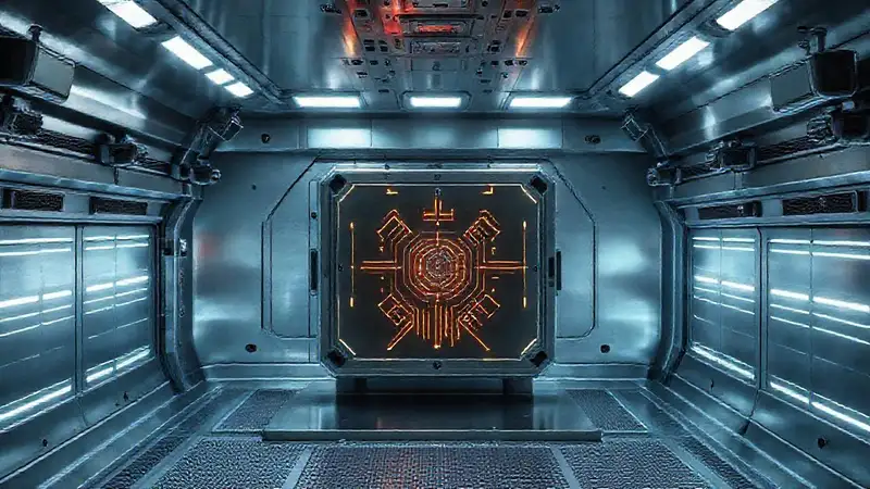 Cámara futurista con dispositivo y seguridad avanzada