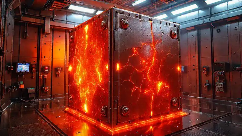Cubo metálico radiactivo