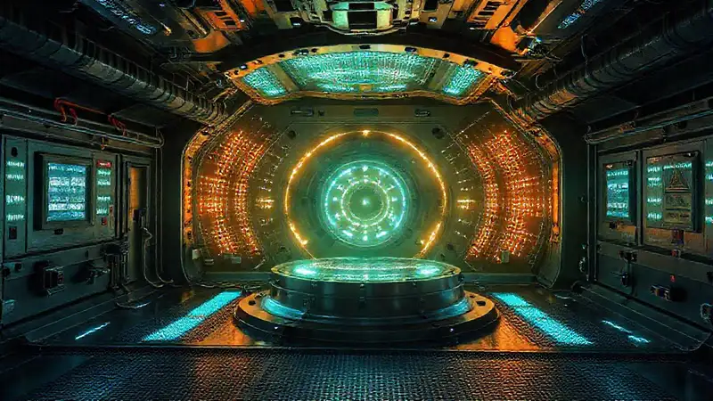 Patrón luminescente en cámara de energía misteriosa