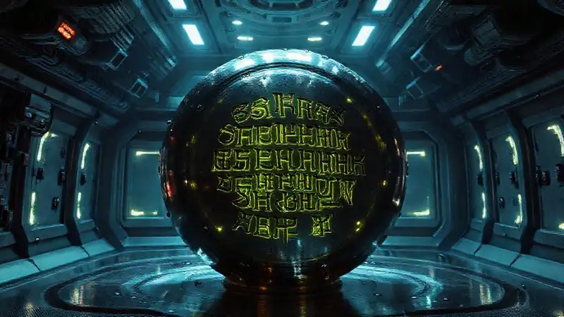 Objeto metálico misterioso en cámara futurista vigilada
