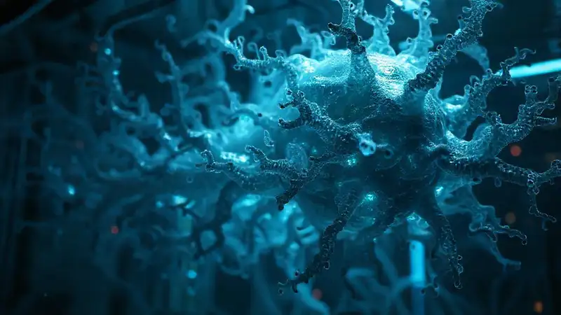 Estructura biológica orgánica en laboratorio misterioso
